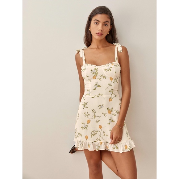 NWT Reformation Christine Dress Citron - Picture 2 of 14